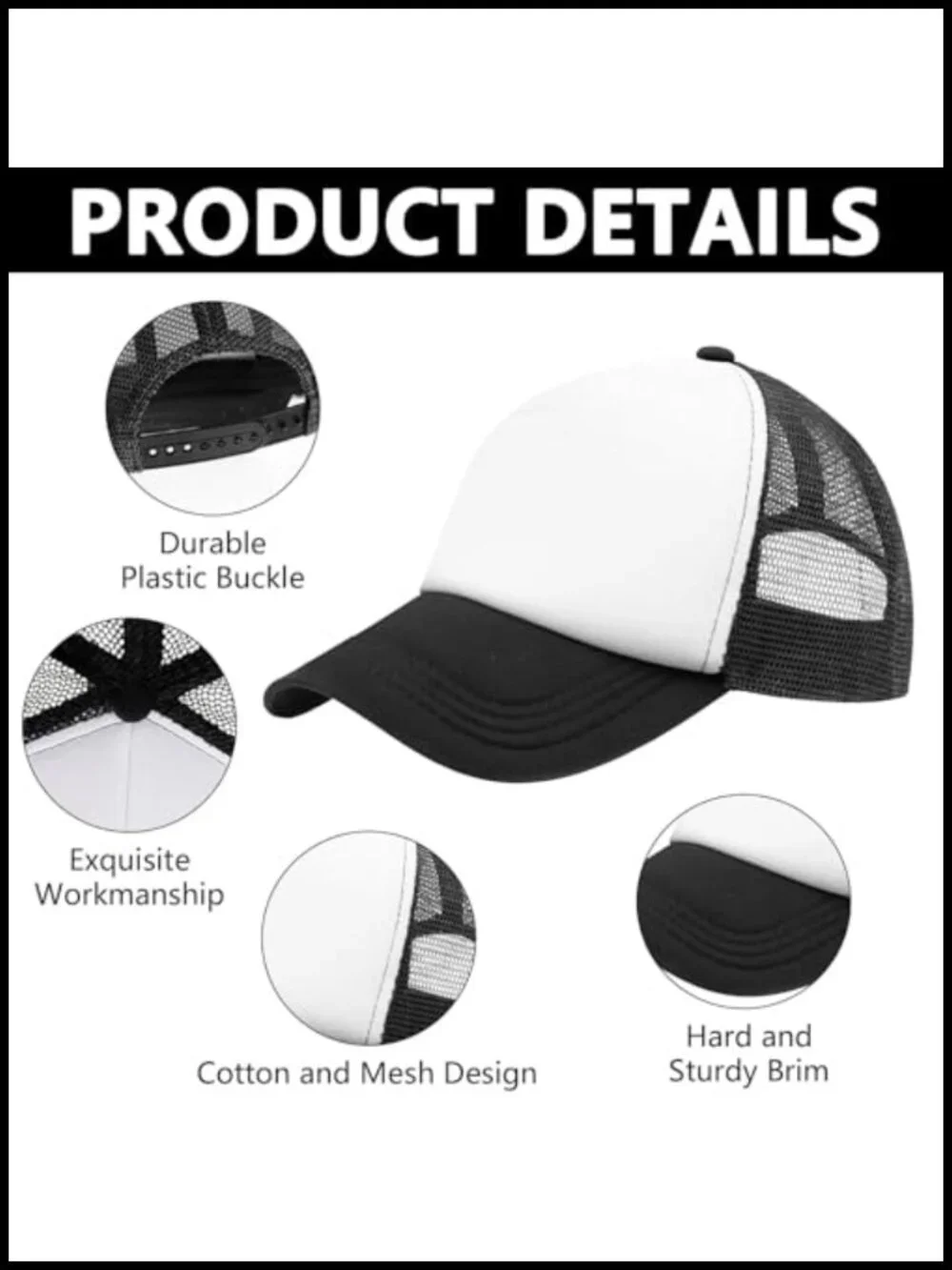 24 Pcs Blank Sublimation Mesh Trucker Hat Baseball Cap Unisex